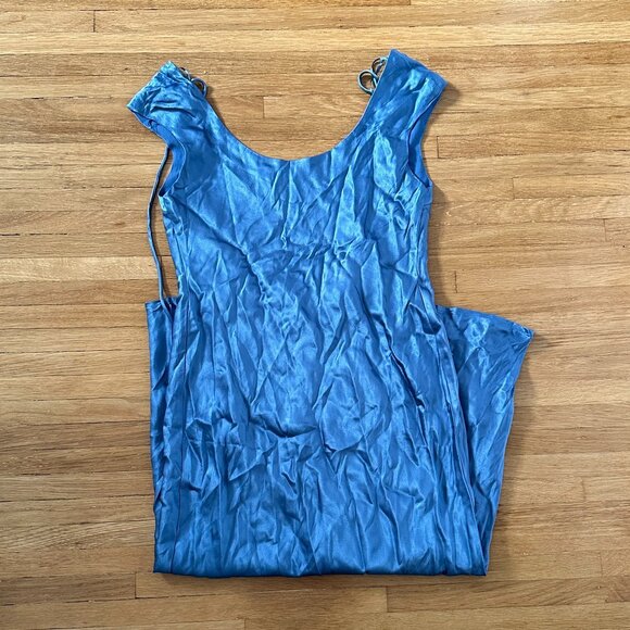 NWT ASTR The Label Scoop Neck Open Back Midi Dress Blue - Picture 2 of 5